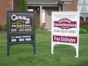 Real Estate yard signs in Libertyville.